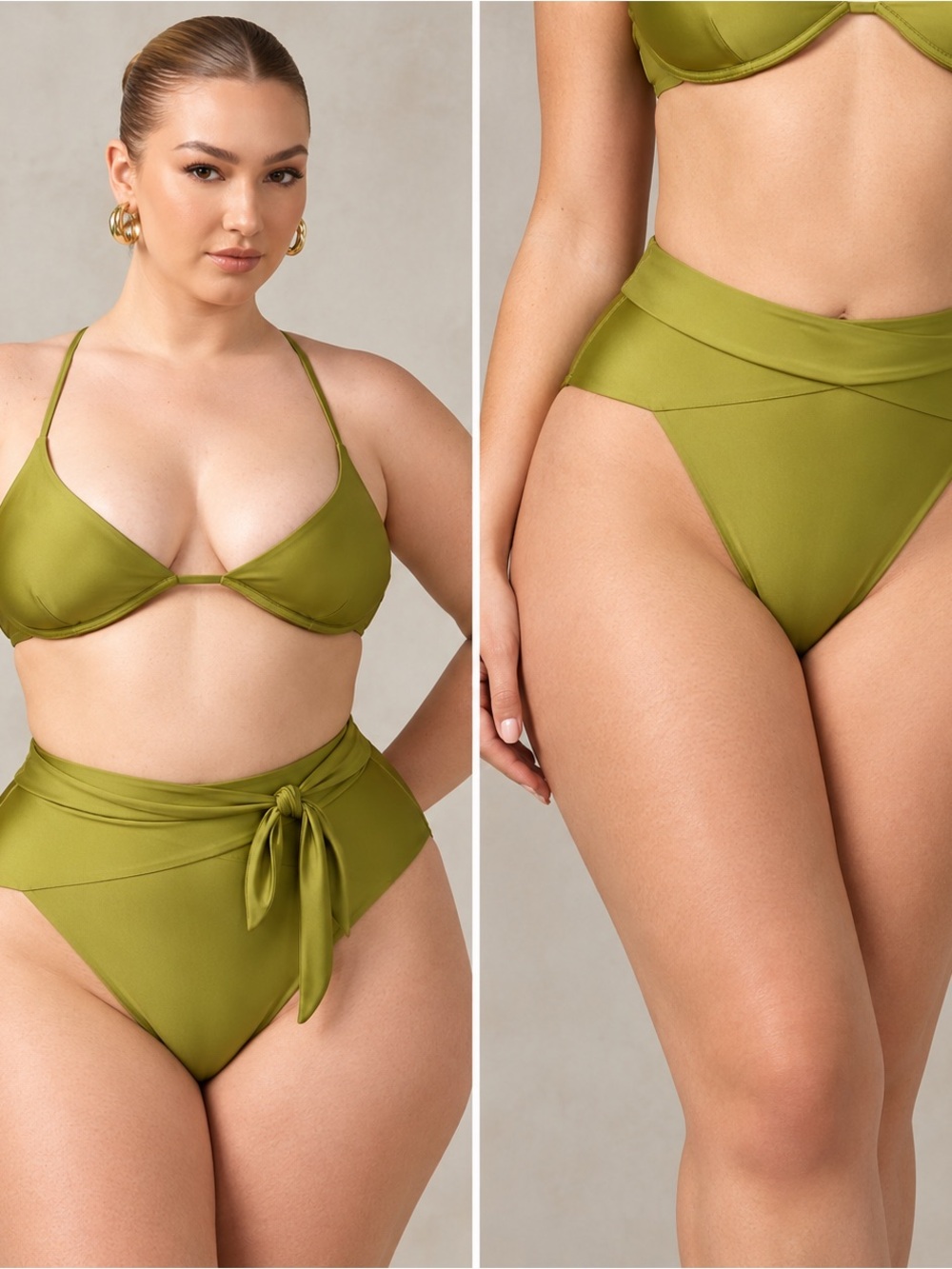 NWT MBM Swim 2pc Olive Bikini - Size XS
